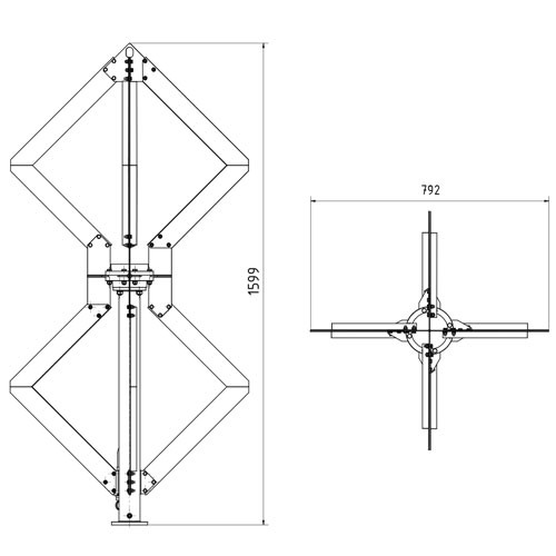 VHF and DAB+ Omnidirectional antenna (horizontal polarization)